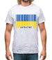 Ukraine Barcode Style Flag Mens T-Shirt