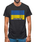 Ukraine Barcode Style Flag Mens T-Shirt