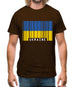 Ukraine Barcode Style Flag Mens T-Shirt