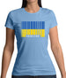 Ukraine Barcode Style Flag Womens T-Shirt