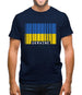 Ukraine Barcode Style Flag Mens T-Shirt