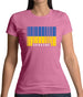 Ukraine Barcode Style Flag Womens T-Shirt