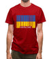 Ukraine Barcode Style Flag Mens T-Shirt