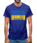 Ukraine Barcode Style Flag Mens T-Shirt