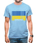 Ukraine Barcode Style Flag Mens T-Shirt