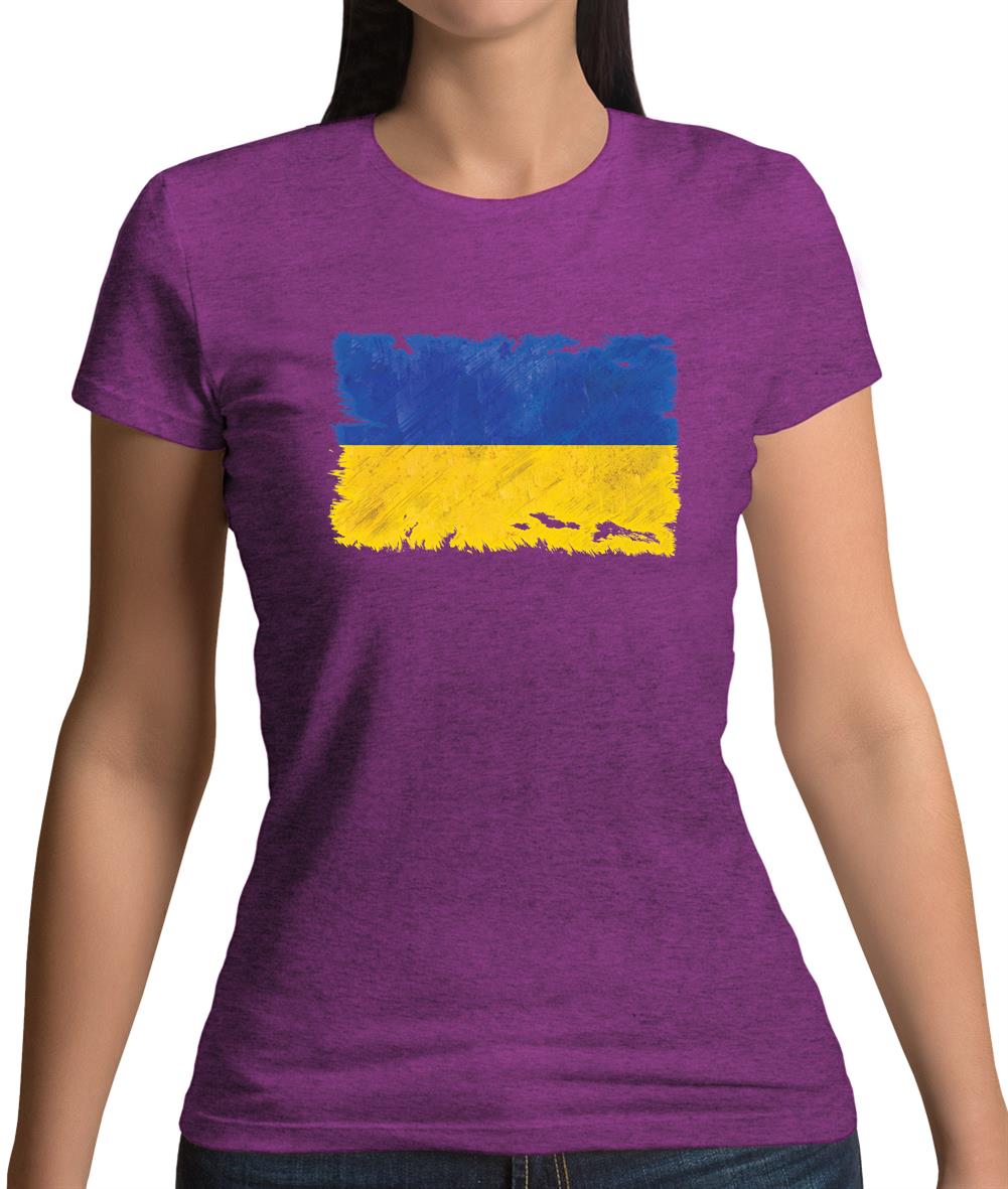 Ukraine Grunge Style Flag Womens T-Shirt