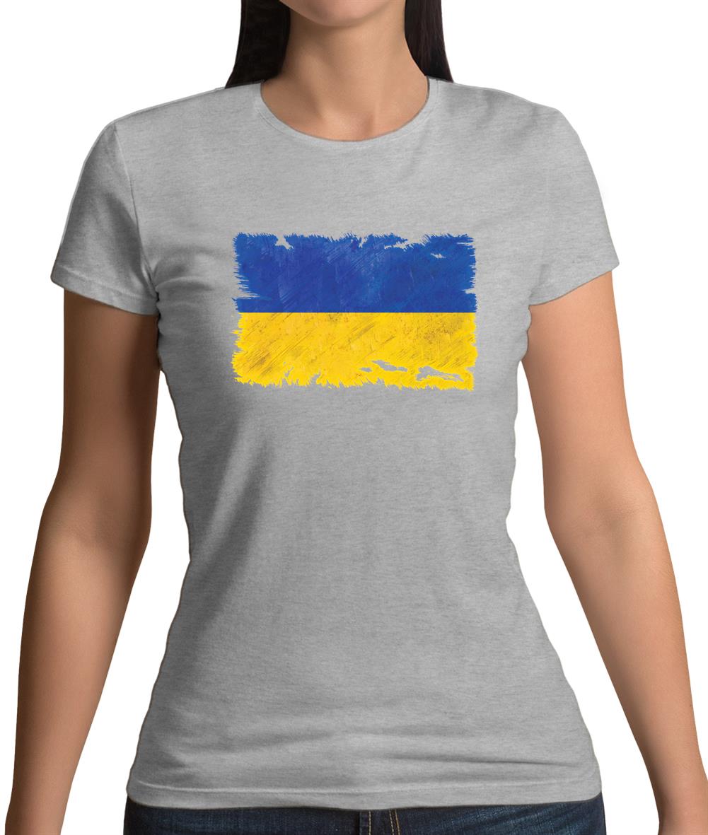 Ukraine Grunge Style Flag Womens T-Shirt