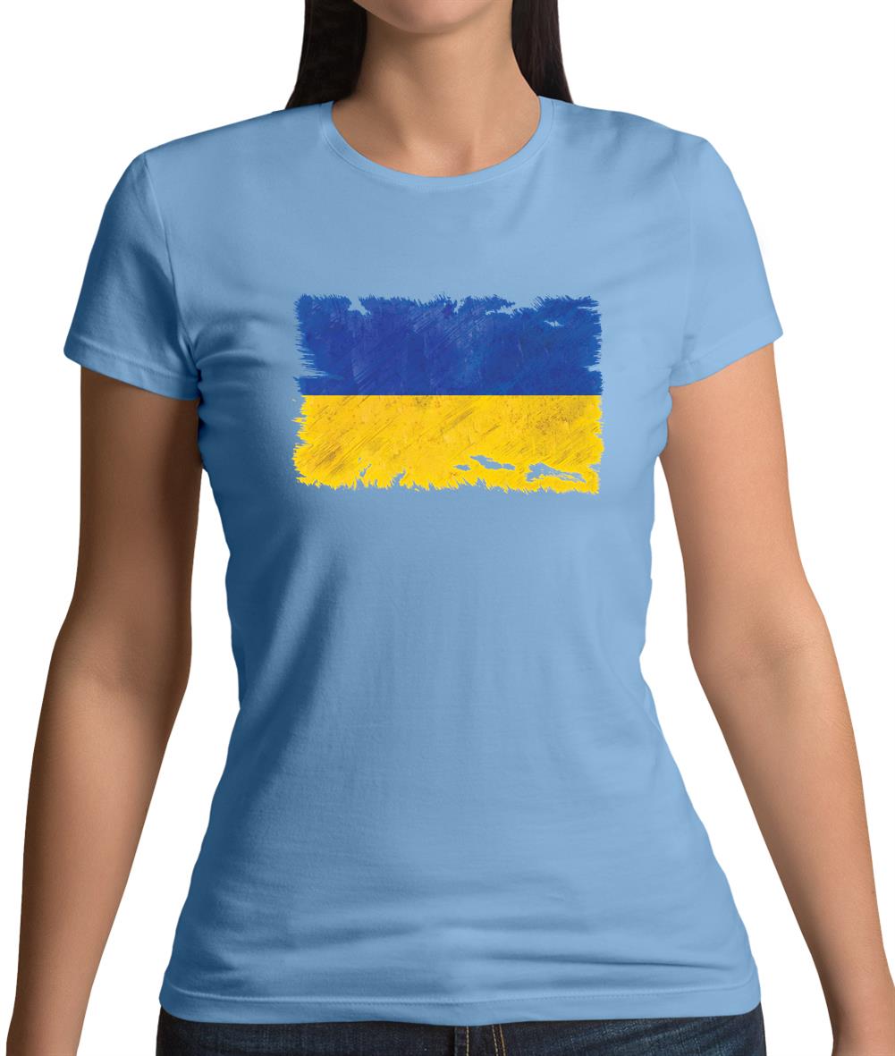 Ukraine Grunge Style Flag Womens T-Shirt