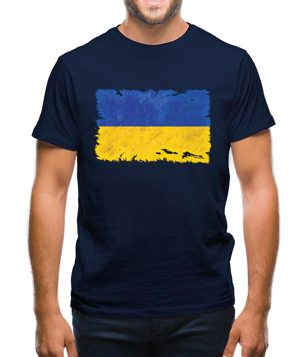 Ukraine Grunge Style Flag Mens T-Shirt