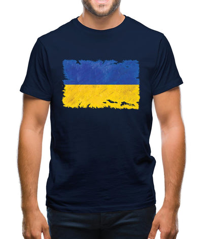 Ukraine Grunge Style Flag Mens T-Shirt