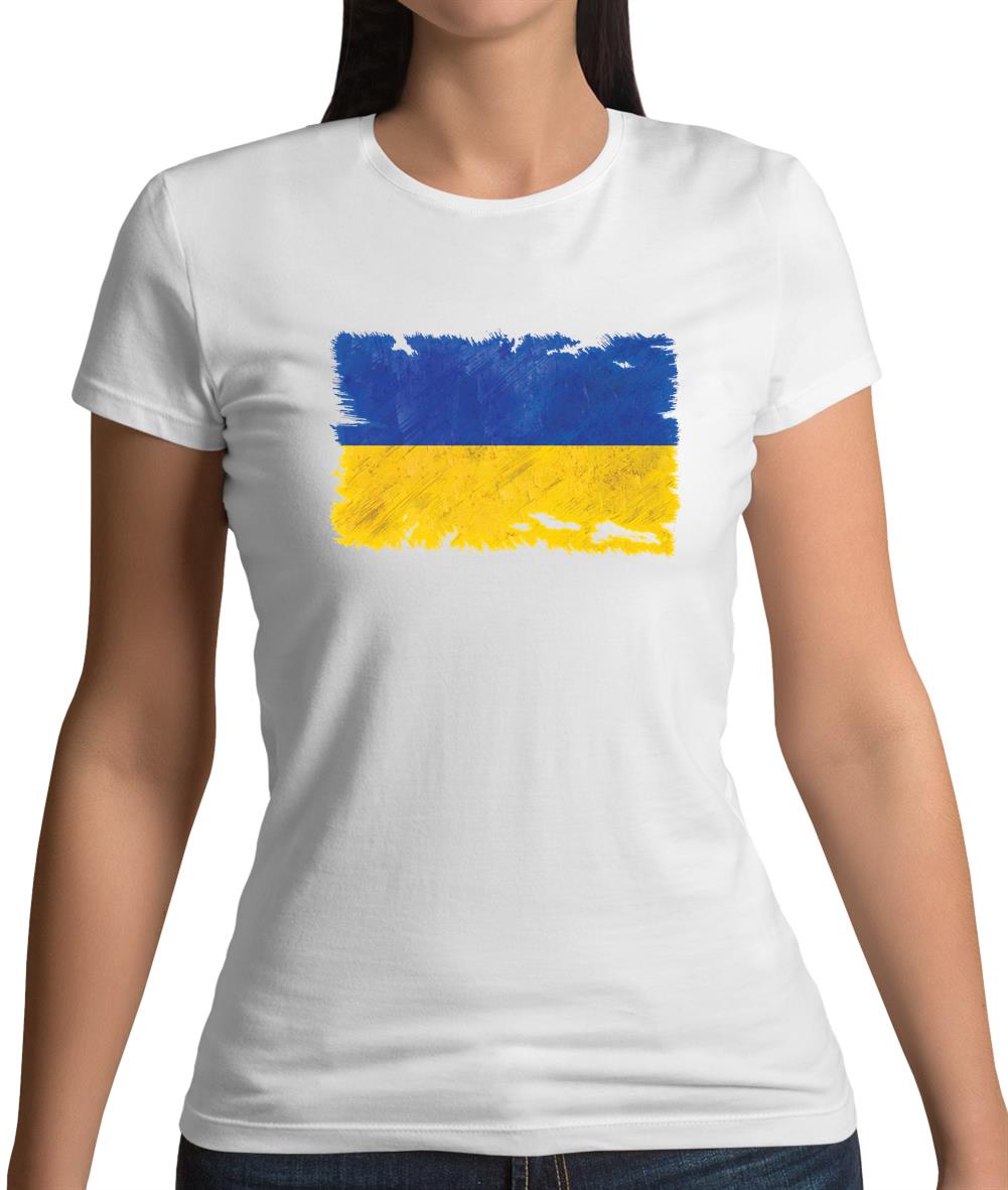 Ukraine Grunge Style Flag Womens T-Shirt