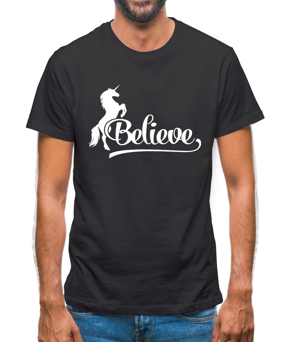 Believe Unicorn Mens T-Shirt