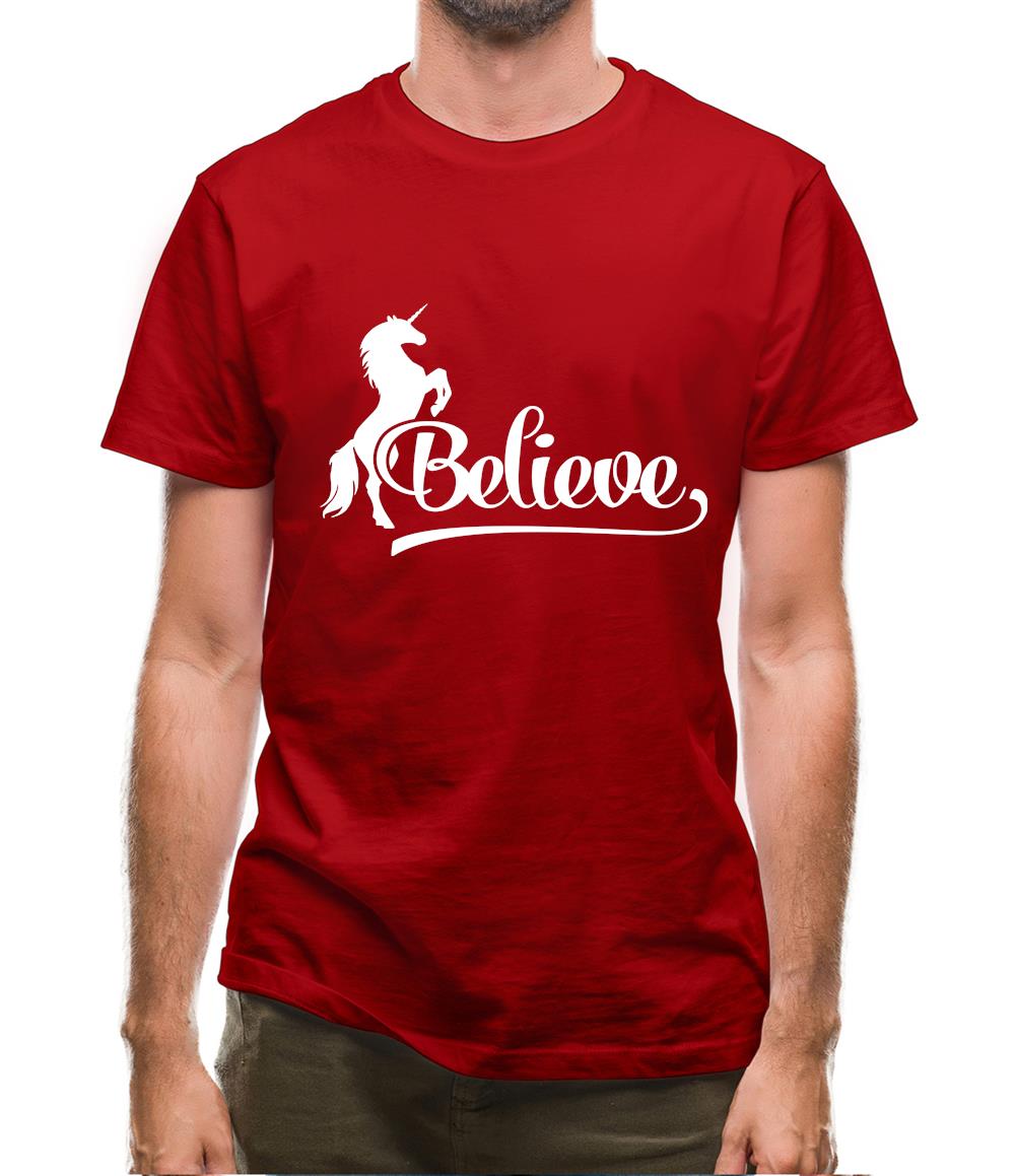Believe Unicorn Mens T-Shirt