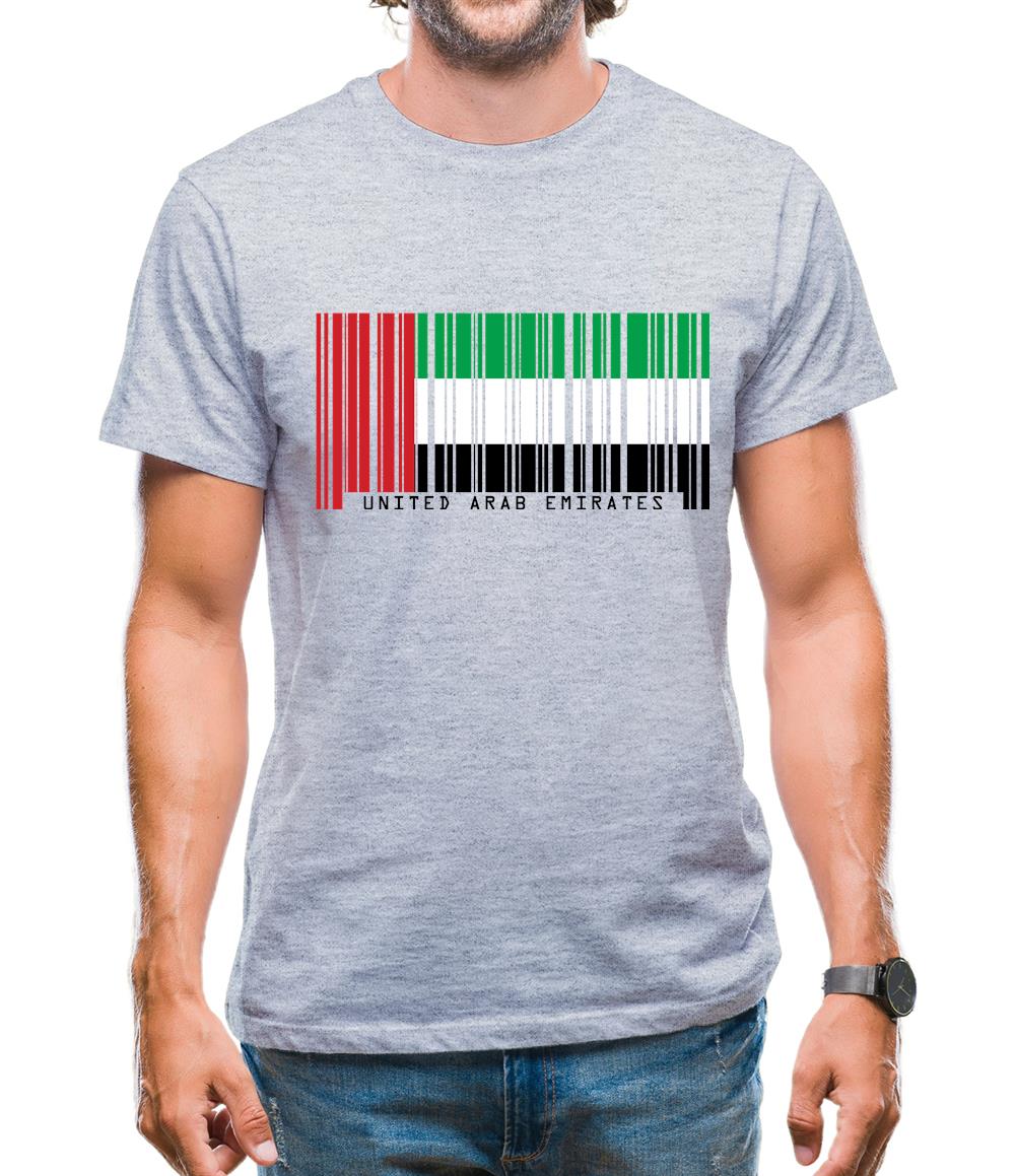 United Arab Emirates Barcode Style Flag Mens T-Shirt