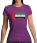 United Arab Emirates Barcode Style Flag Womens T-Shirt