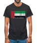 United Arab Emirates Barcode Style Flag Mens T-Shirt