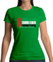 United Arab Emirates Barcode Style Flag Womens T-Shirt