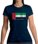 United Arab Emirates Barcode Style Flag Womens T-Shirt