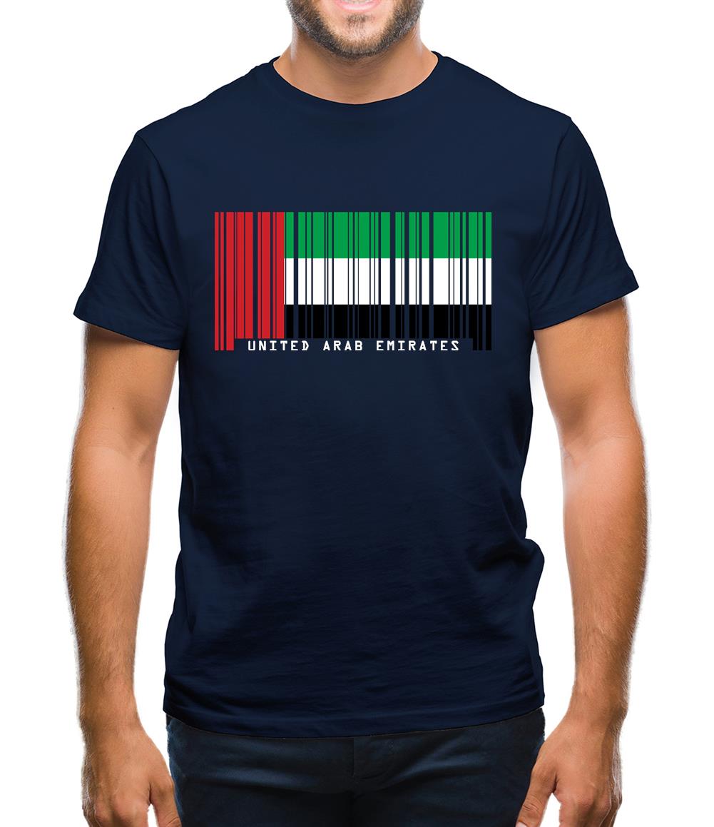 United Arab Emirates Barcode Style Flag Mens T-Shirt