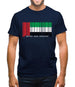 United Arab Emirates Barcode Style Flag Mens T-Shirt