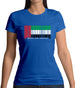United Arab Emirates Barcode Style Flag Womens T-Shirt