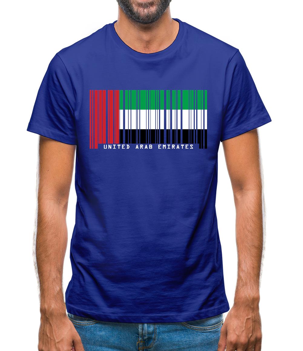 United Arab Emirates Barcode Style Flag Mens T-Shirt