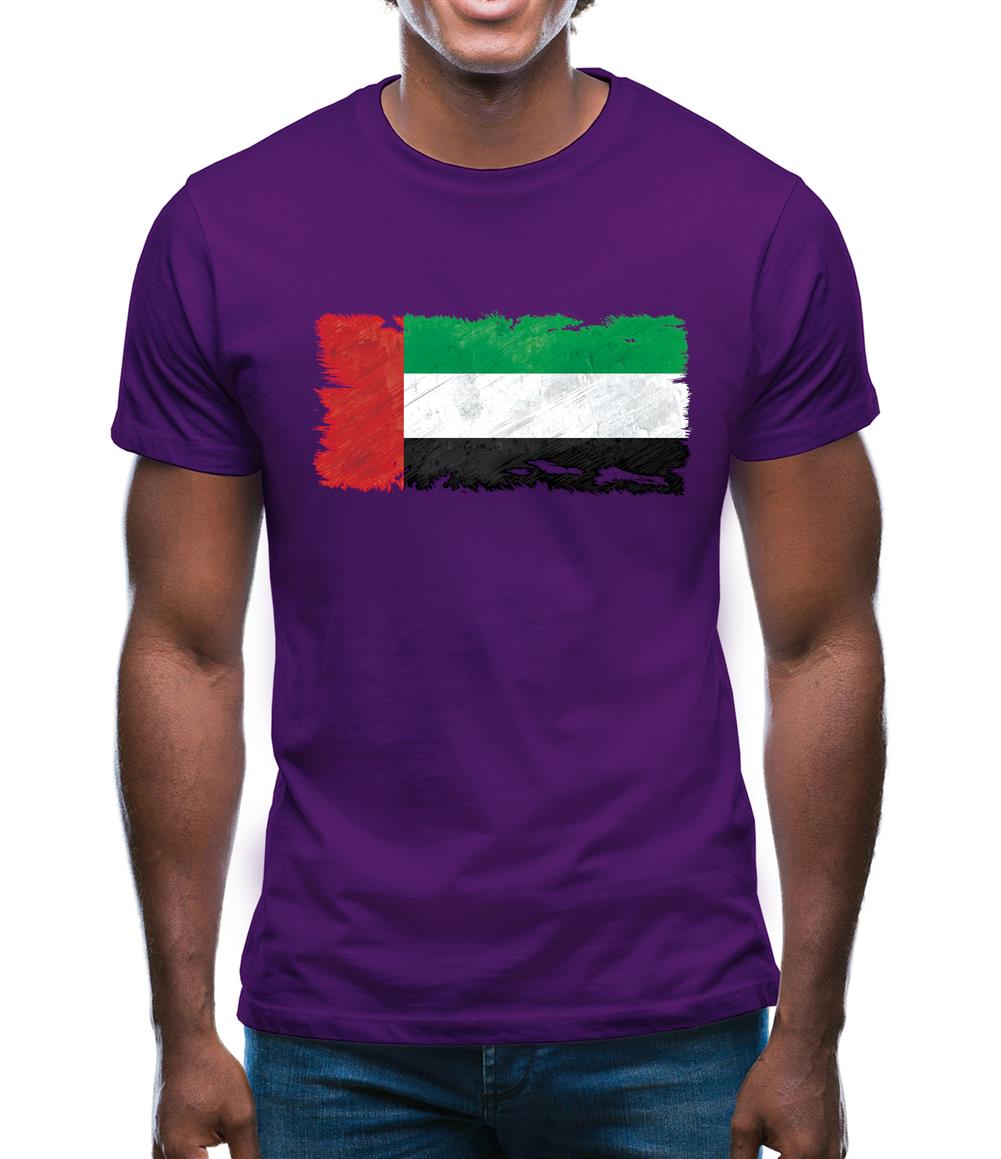 United Arab Emirates Grunge Style Flag Mens T-Shirt