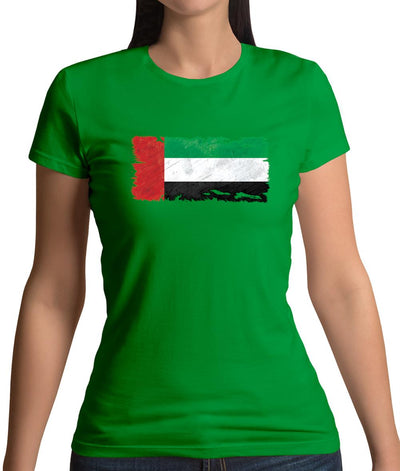 United Arab Emirates Grunge Style Flag Womens T-Shirt