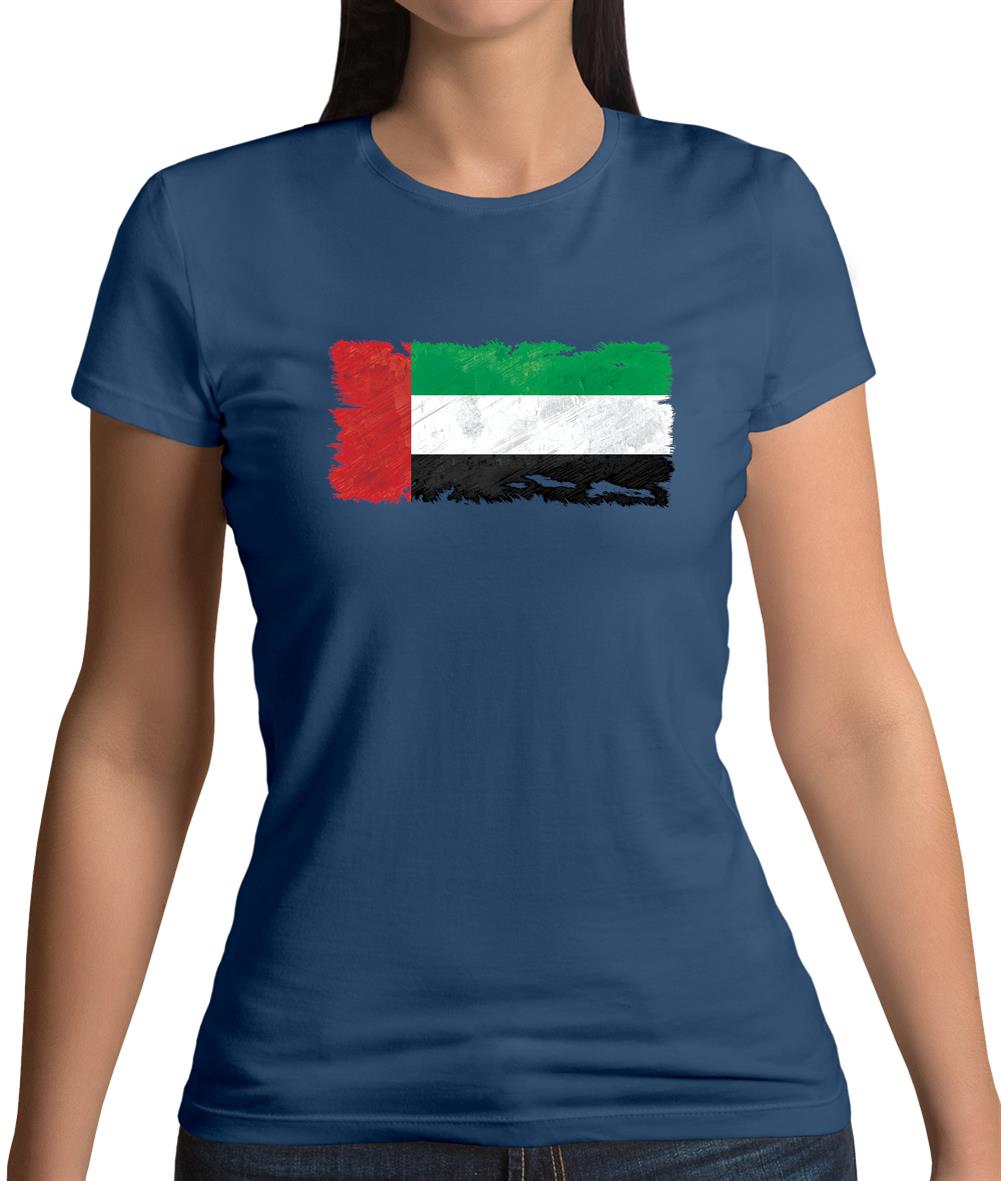 United Arab Emirates Grunge Style Flag Womens T-Shirt