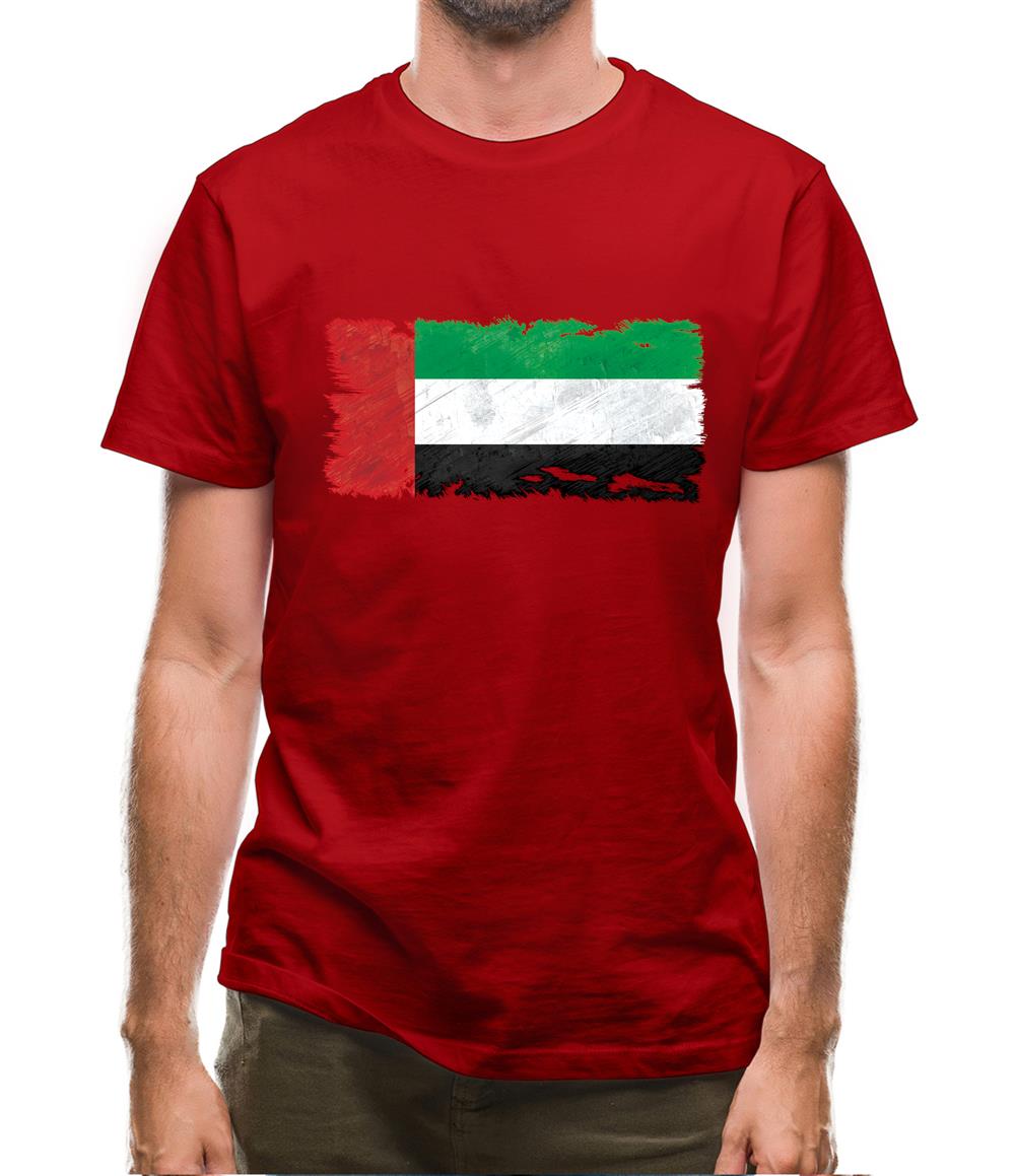 United Arab Emirates Grunge Style Flag Mens T-Shirt