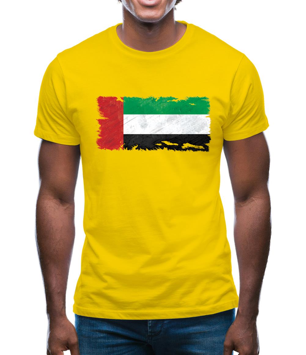 United Arab Emirates Grunge Style Flag Mens T-Shirt