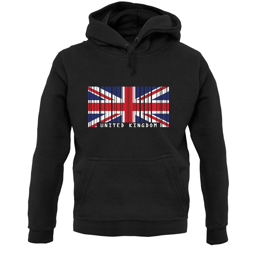 United Kingdom Barcode Style Flag Unisex Hoodie
