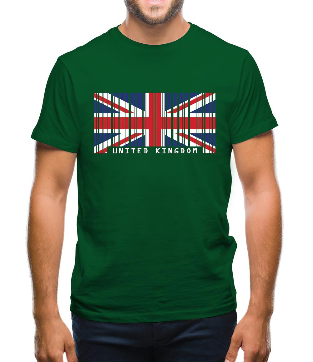 United Kingdom Barcode Style Flag Mens T-Shirt