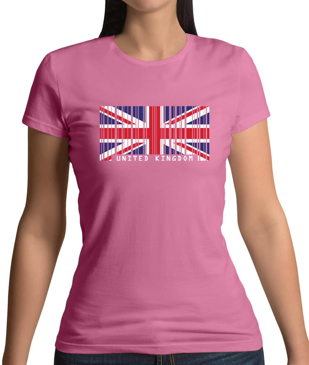 United Kingdom Barcode Style Flag Womens T-Shirt