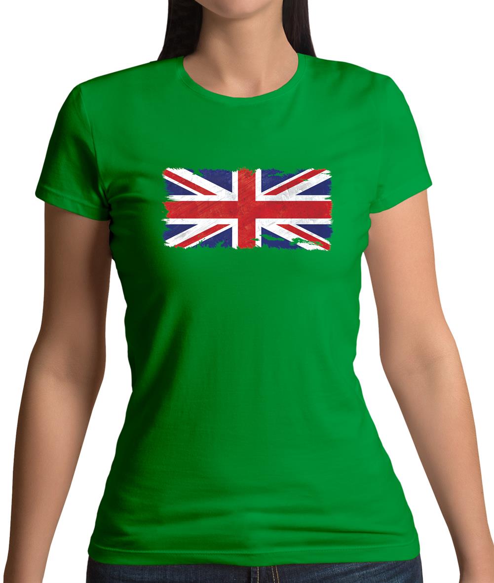 United Kingdom Grunge Style Flag Womens T-Shirt