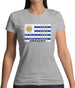 Uruguay Barcode Style Flag Womens T-Shirt