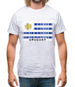 Uruguay Barcode Style Flag Mens T-Shirt