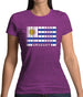 Uruguay Barcode Style Flag Womens T-Shirt