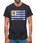 Uruguay Barcode Style Flag Mens T-Shirt