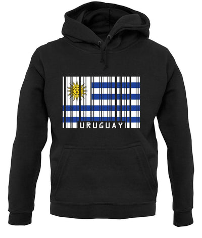 Uruguay Barcode Style Flag unisex hoodie