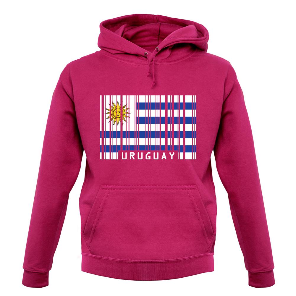 Uruguay Barcode Style Flag unisex hoodie