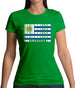Uruguay Barcode Style Flag Womens T-Shirt