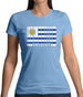 Uruguay Barcode Style Flag Womens T-Shirt