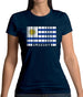 Uruguay Barcode Style Flag Womens T-Shirt