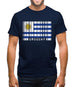 Uruguay Barcode Style Flag Mens T-Shirt