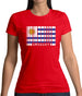 Uruguay Barcode Style Flag Womens T-Shirt