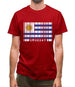 Uruguay Barcode Style Flag Mens T-Shirt