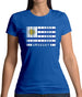 Uruguay Barcode Style Flag Womens T-Shirt