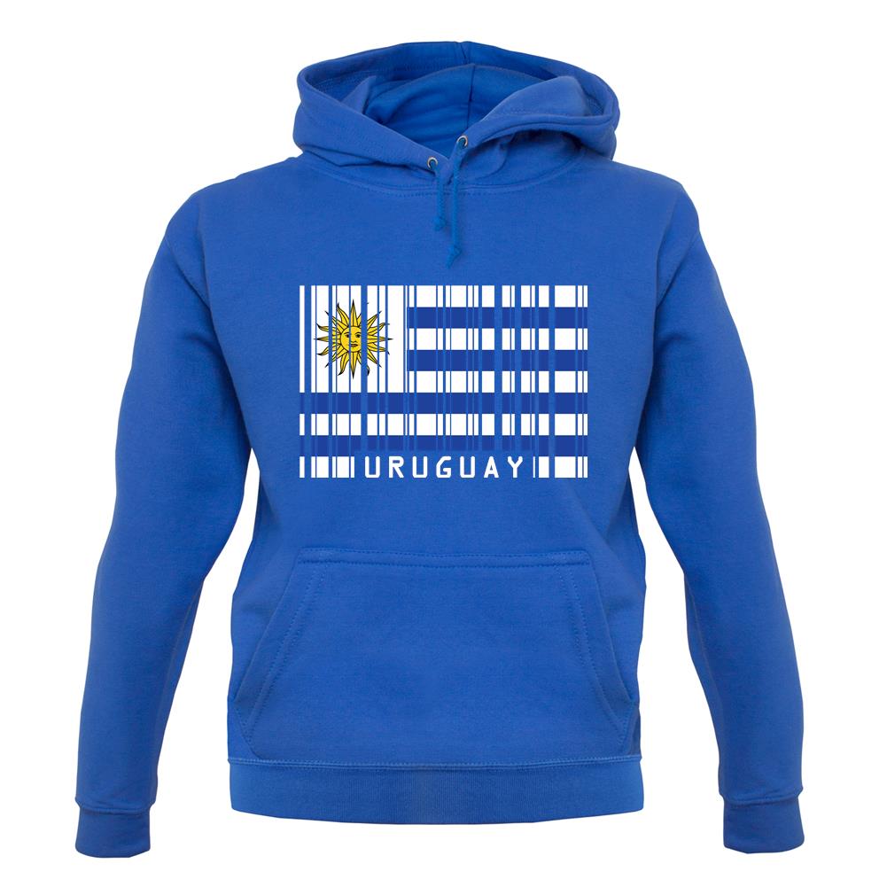 Uruguay Barcode Style Flag unisex hoodie