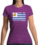 Uruguay Grunge Style Flag Womens T-Shirt